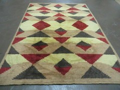 6′ X 8′ Handmade Tibetan Nepal Chinese Wool Rug Art Deco Contemporary Modern
