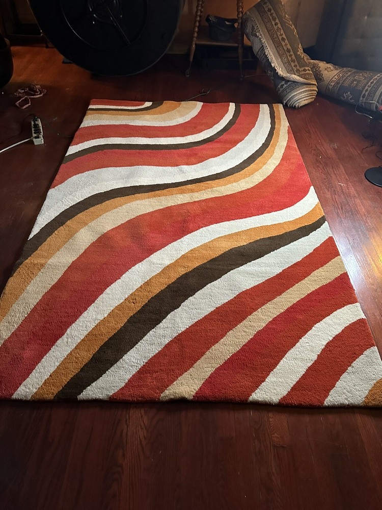 Hand Knotted Gabbed Wool Rug 5’-7’10”