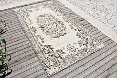 Turkish Rug 51”x94” Oushak Light Color Medallion Pattern Carpet 130x240cm