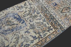 BEIGE Turkish Oushak Rug 2×4 Vintage Handmade Anatolian Small Doormat Kilim