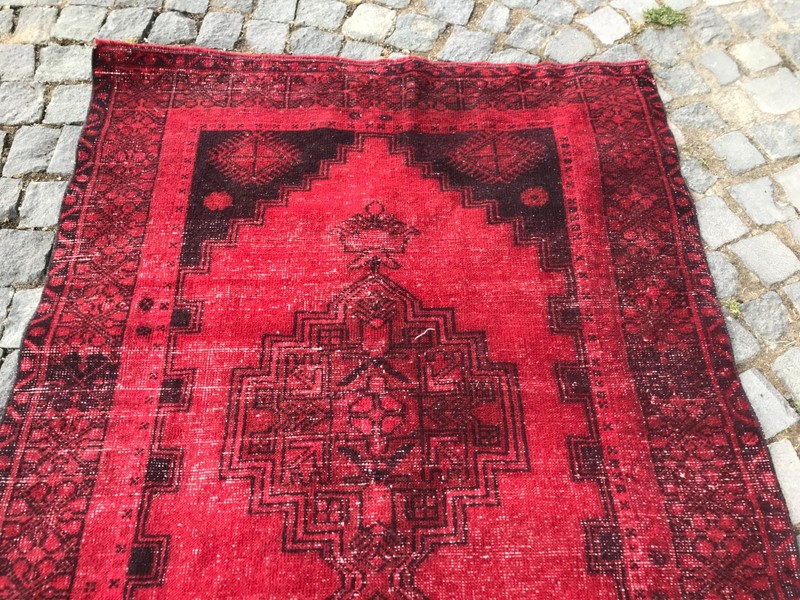 Bohemian Area Rug Handmade Wool Rug Turkish Vintage Traditional Rug 3,8 x 6,6 ft gallery