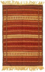 Vintage Hand Woven Area Rug 3’2″ x 5’0″ Traditional Wool Oriental Carpet