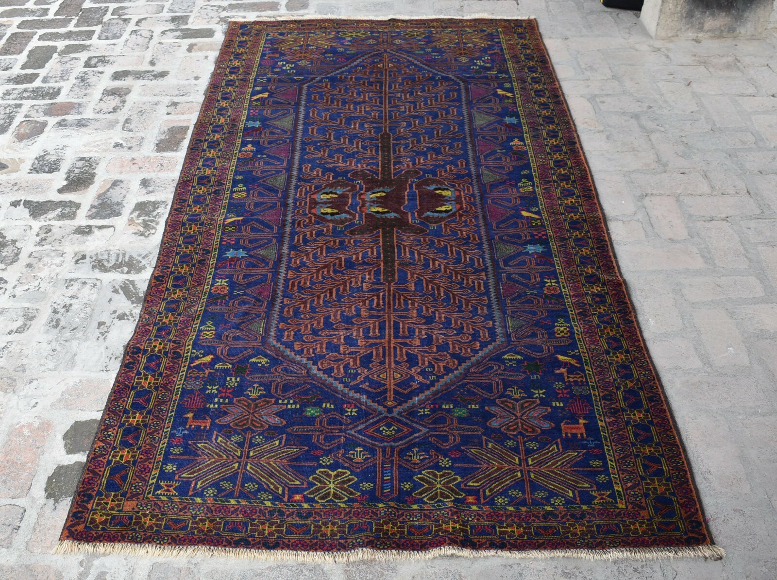 4'7 x 9'1 ft Handmade vintage afghan tribal baluchi zakani wool persian area rug gallery