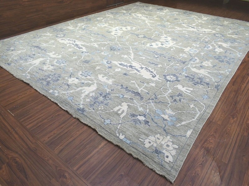 Exquisite Grey Color Angora Pile Oushak Collection Rug 14'0" x 17'10" Must See gallery