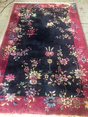 Art Deco Chinese Rug 4.1 x 6.4 Feet Hand Knotted