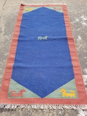 Vintage Traditional Handmade Gabbeh Wool Multicolor Kilim 4.2×2.2 ft