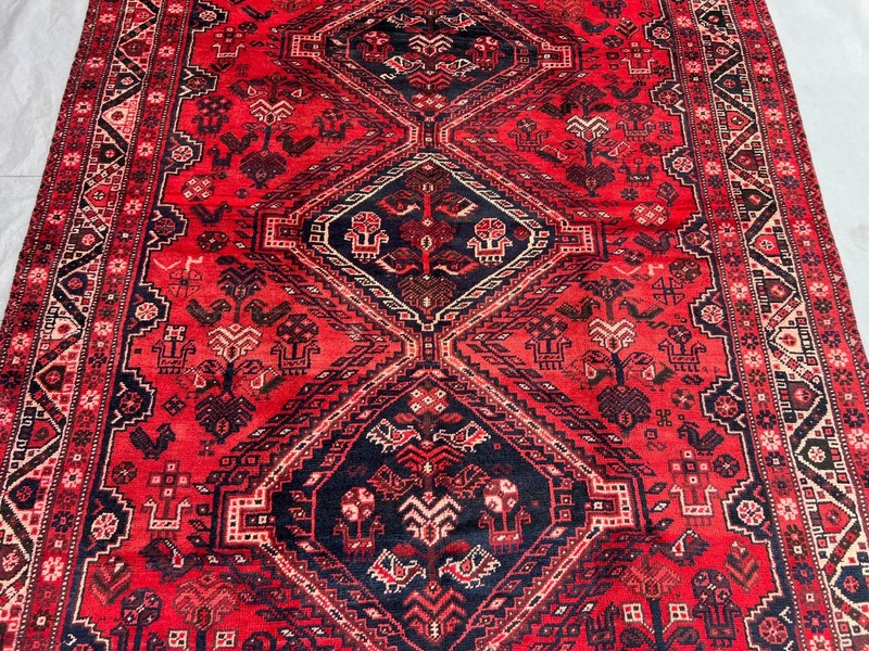 5'10 x 8'1 ft Vintage Afghan Baluchi Geometric Medallion Handknotted Wool Rug gallery