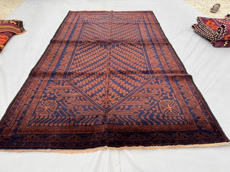4x7 Ft Afghan Hand Knotted Vintage Area Rug Baluchi Oriental Turkmen Wool Carpet gallery