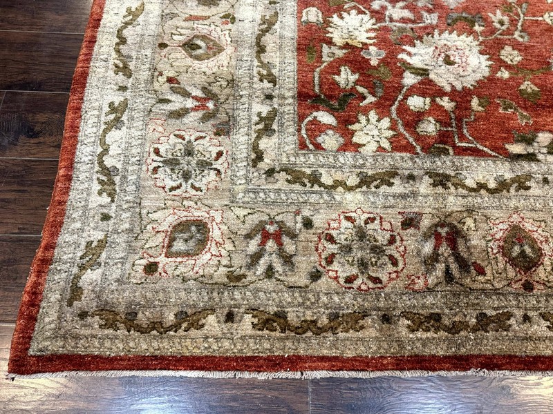 Pakistani Peshawar Rug 10x13, Burnt Orange, Large Handmade Wool Carpet gallery