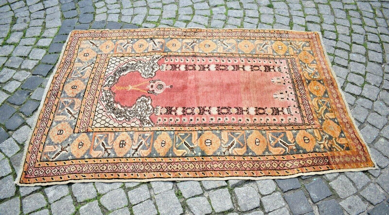 Fabulous Antique Rare Turkish Rug 45'' x 68'' Collectors Item Anatolian Wool Rug gallery