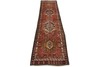 Vintage Tribal Runner 3’2” x 10’2” Red Wool Geometric Hand-Knotted Oriental Rug gallery