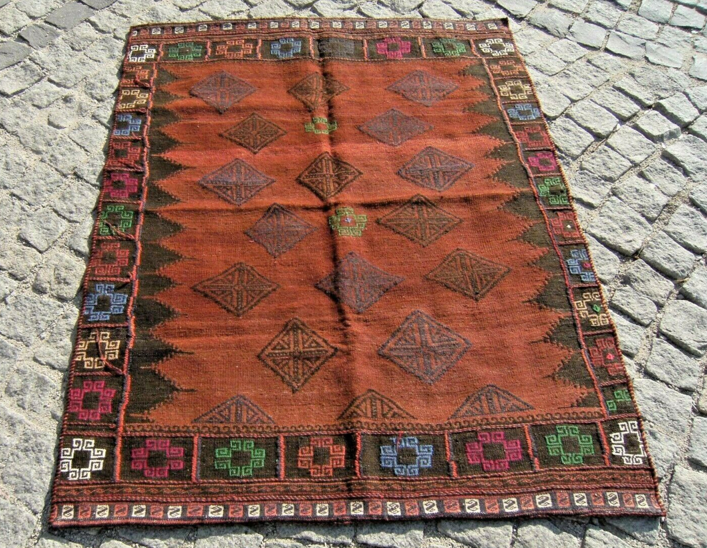 Vintage Tribal Sofreh Rug 40'' x 51'' Afghan Tribal Sofreh Rug Area Wool Rug gallery
