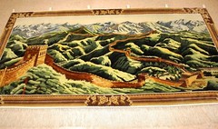 GREAT WALL OF CHINA DESIGN_MINT SILK CHINESE RUG 4.2×8.1 WALL HANGING CARPET