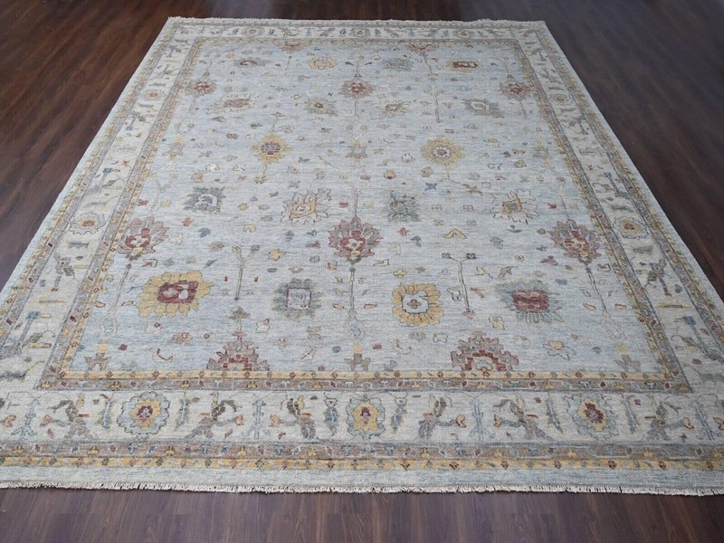 14'x17'9'' Exquisite, Grey, Vegetable Dyes,Hand Knotted,Angora Wool Oushak Rug gallery