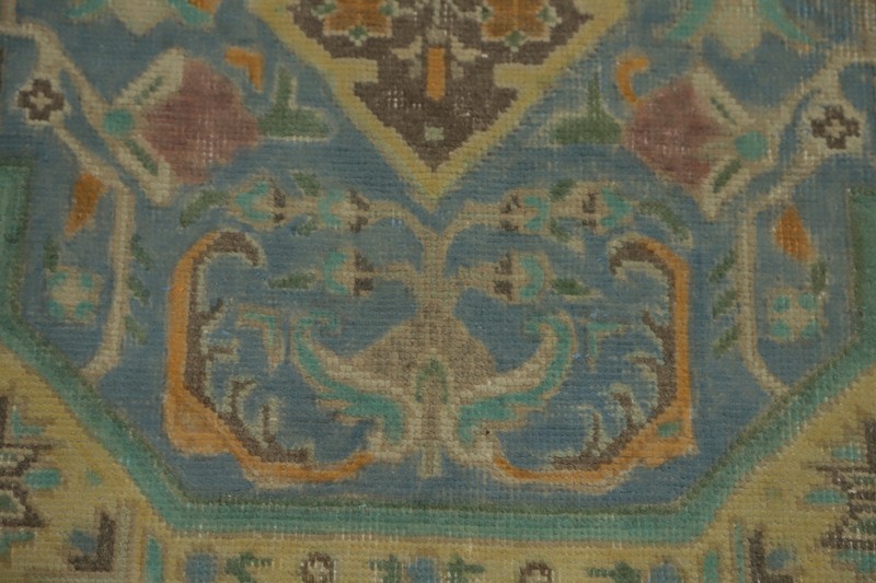 Distressed Blue Traditional Area Rug 6x10 ft Hand-knotted Wool Vintage Carpet gallery