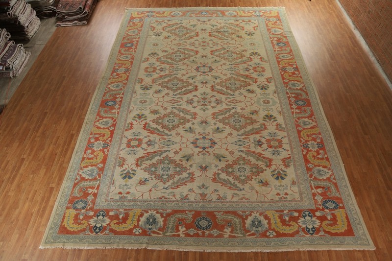 Clearance Antique Ivory Sultanabad 14x20 Area Rug Palace Size Hand-knotted Wool gallery