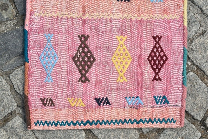 Kilim Pillow 1'4 x 2'9 ft.Vintage Anatolian Nomadic Cicim Kilim Pillow Original gallery