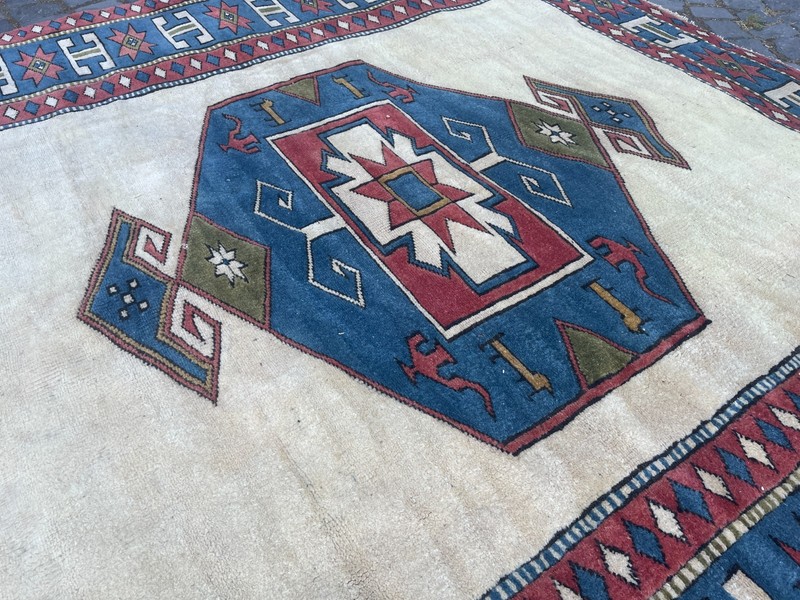 Bohemian Area Rug Handmade Wool Rug Turkish Vintage Traditional Rug 6,3 x 6,1 ft gallery