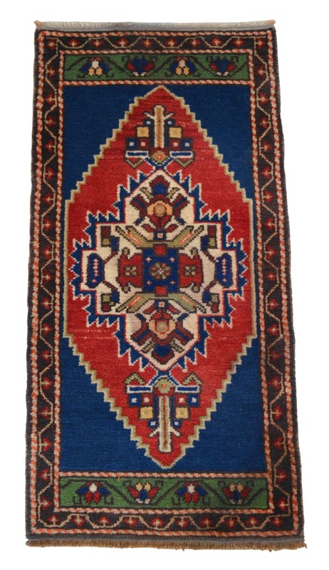 Vintage Small Rug Mat Turkish Rug Handmade Oushak Rug Door mat 2x4 ft approx gallery