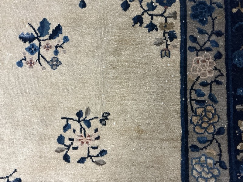 ANTIQUE CHINESE PEKING ORIENTAL RUG 9' X 12' BEIGE BACKGROUND gallery