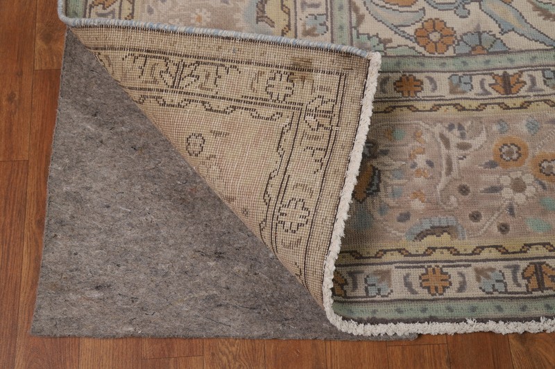 Light Blue Floral Wool Tebriz Traditional Hand-knotted Room Size Area Rug 10x13 gallery