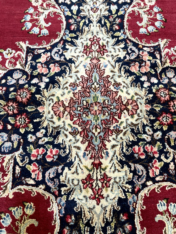 Antique Oriental Hand-Knotted Wool Area Rug Red/Salmon/Blue/Green 9'9" x 17'5" gallery