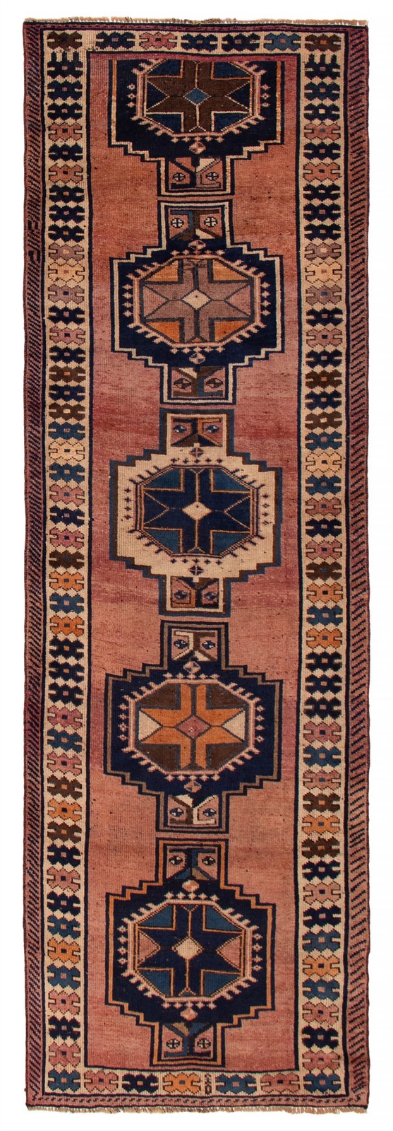 4'3" x 13'9" Vintage Hand-knotted Runner Rug Traditional Oriental Wool Carpet gallery