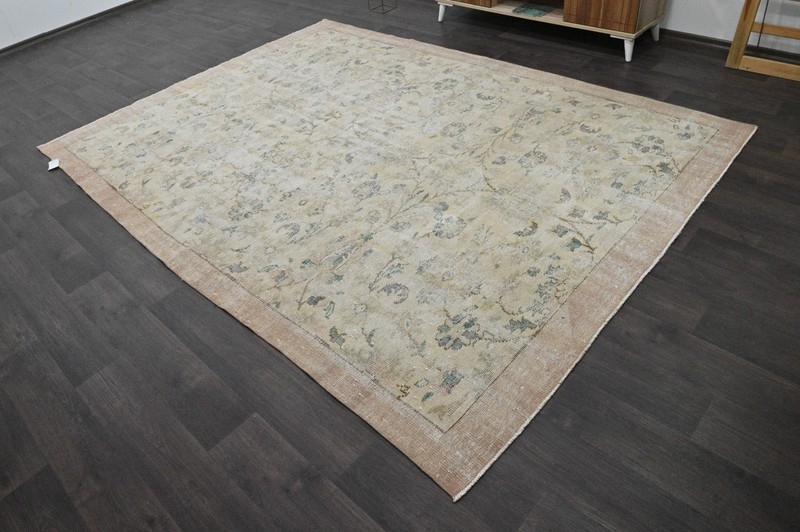 Oushak 7x10,Turkish Rug,vintage,anatolian,BEIGE,kilim,Bohemian,handmade,wool gallery