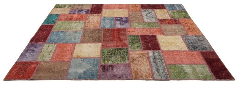 Dicarpet Patchwork 208x157 cm Handmade Vintage Oriental Rug Carpet gallery