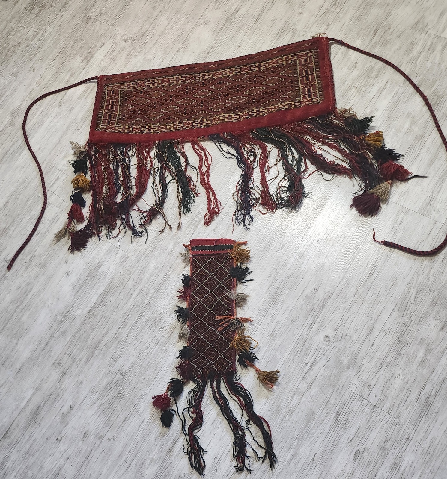 ANTIQUE 1900s EXTREMELY RARE Yamut Asmalyk WOOL Tribal Central Turkmen Handmade gallery