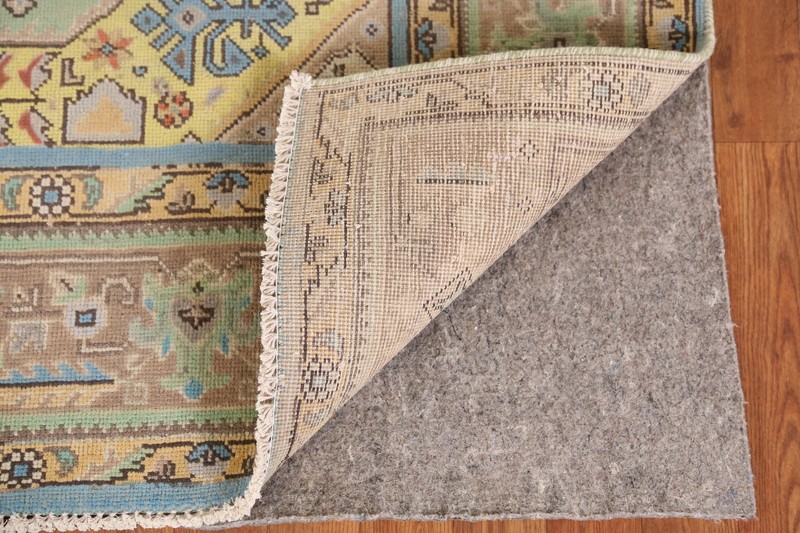 Vintage Light Green Over-Dyed Wool Living Room Area Rug Handmade Carpet 6x9 gallery