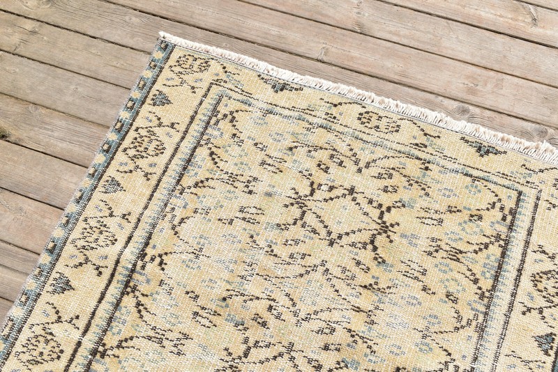 Turkish Rug 36''x78'' Oushak Tribal Rug Runner Vintage Hallway Yellow 3x6 Rug gallery