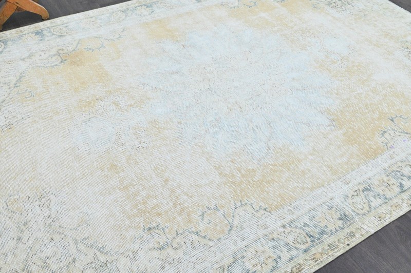 Oushak Turkish Vintage Rug 6x10 Kilim Rug Anatolian Handmade Boho Decor BEIGE gallery