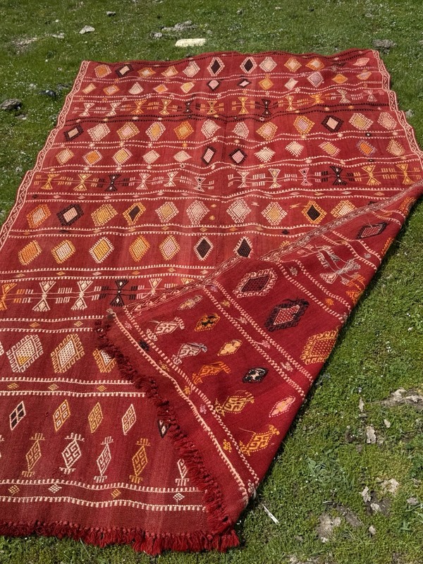 Vintage Manisa Alasehir Cicim Kilim Rug from Turkey (156 cm x 265 cm) gallery