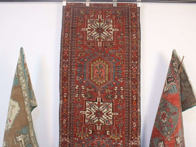 3x10 Red Runner Rug, Handmade Turkish Rug, Neutral Wool Rug, 2.6x9.5 Ft gallery