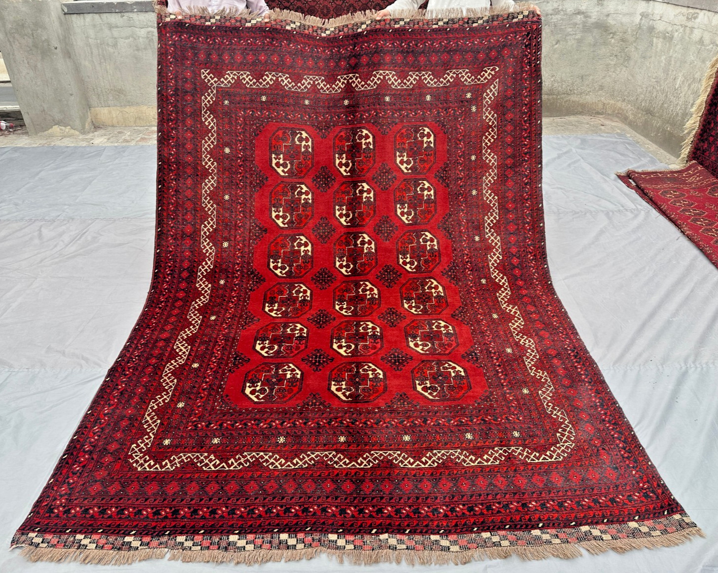 One of a kind Handmade Turkoman Ersari Tekka Area Rug | Persian Style Nomad Rug gallery