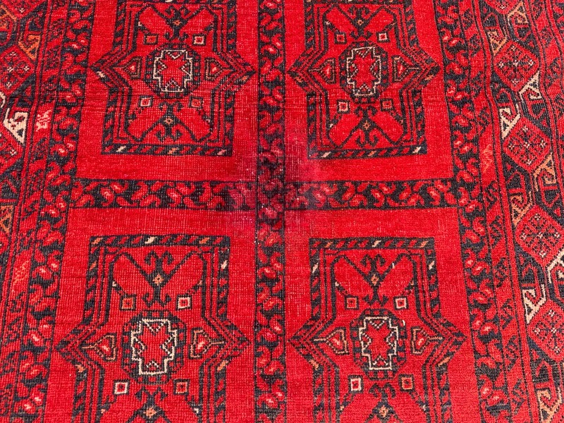 3'2x6'8 ft Antique Turkmen Ersari Rug Hand Knotted Low Pile Tribal Wool Carpet gallery