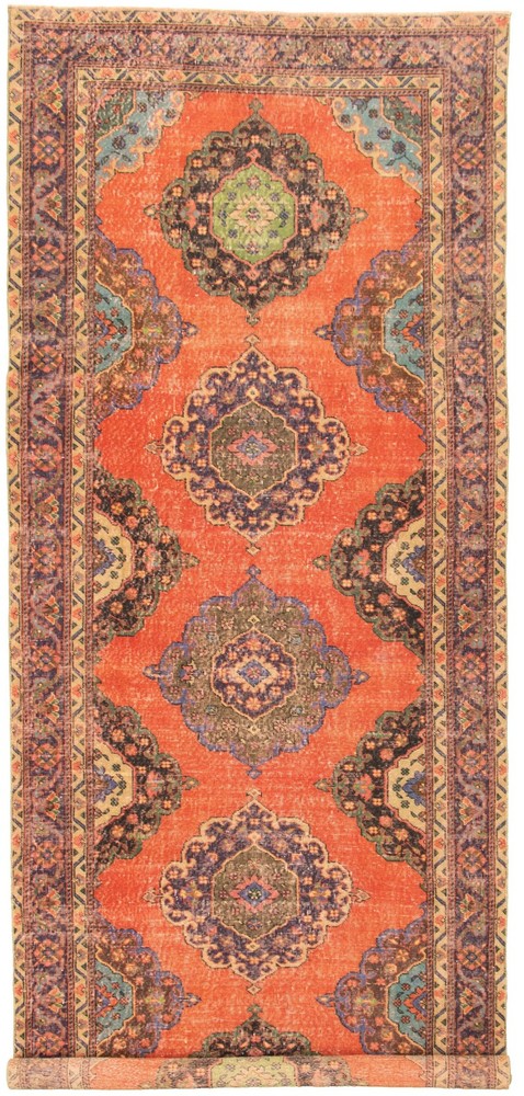 5'0" x 12'8" Vintage Hand-knotted Runner Rug Traditional Oriental Wool Carpet