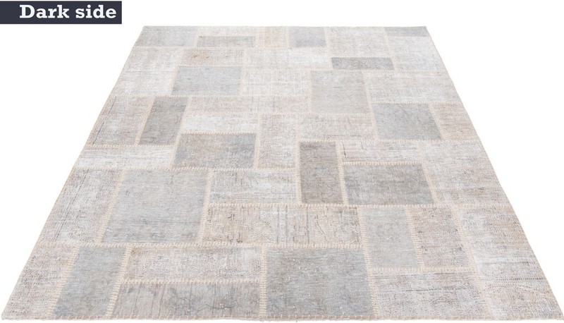 Patchwork 205x149 cm Hand Knotted Vintage Oriental Rug Carpet Gray gallery