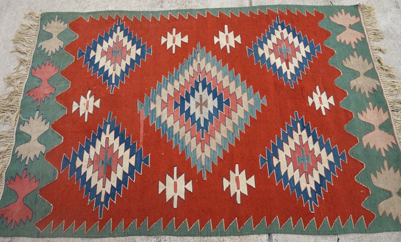 Handwoven Turkish Kilim Rug 4'x6' gallery