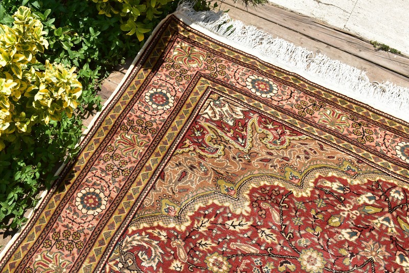 Turkish Rug 74''x116'' Bunyan Carpet Vintage 190x296cm Oriental Tribal Rug 6x9 gallery