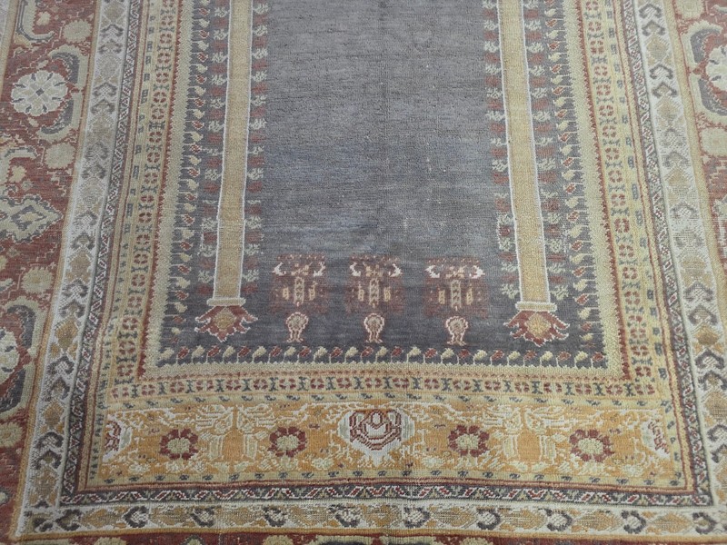 Antique Ghiordes Rug, Old Anatolian Tribal Carpet, Turkish Prayer Rug gallery