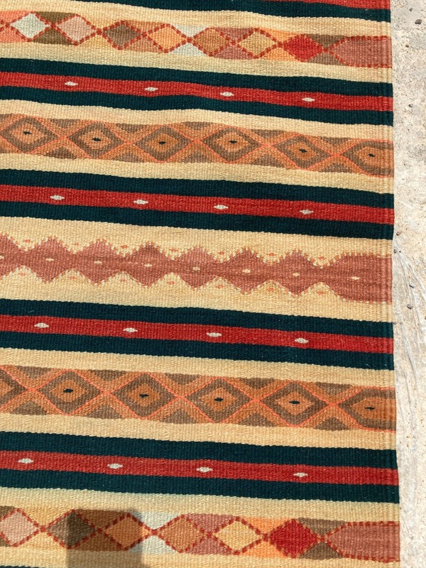 Vintage Traditional Handmade Beautiful Turkish Kilim Floor Rug Carpet 133x72 cm gallery