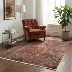 Antique Bukhara Carpet Cotton Wool Thin Knot Pakistan 71 x 48 In