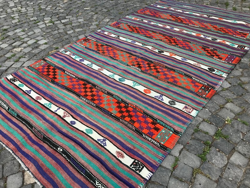 Vintage Kilim Rug Bohemian Large Kilim Turkish Handmade Kilim 10.8 X 5.6 Ft gallery