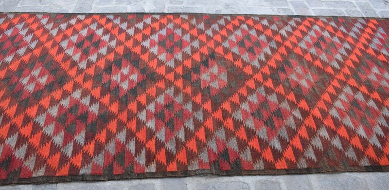 4'6 x 12'1 Ft, Handmade vintage afghan tribal maldari kilim rug, Unique wool rug gallery