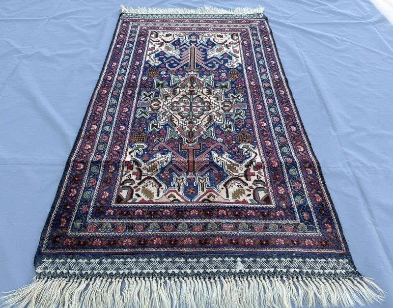 Fine Antique Afghan Baluchi Rug 3x5 Blue Handmade Persian Style Oriental Carpet gallery