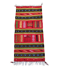Algerian Berber Wool Rug 110×55 cm Handmade Sahara Tribal Kilim