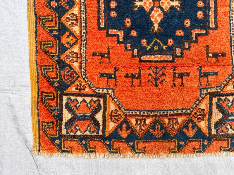 COLLECTORS' ITEM Semi Antique Stunning Squarish Kazak Fine Quality Caucasian Rug gallery