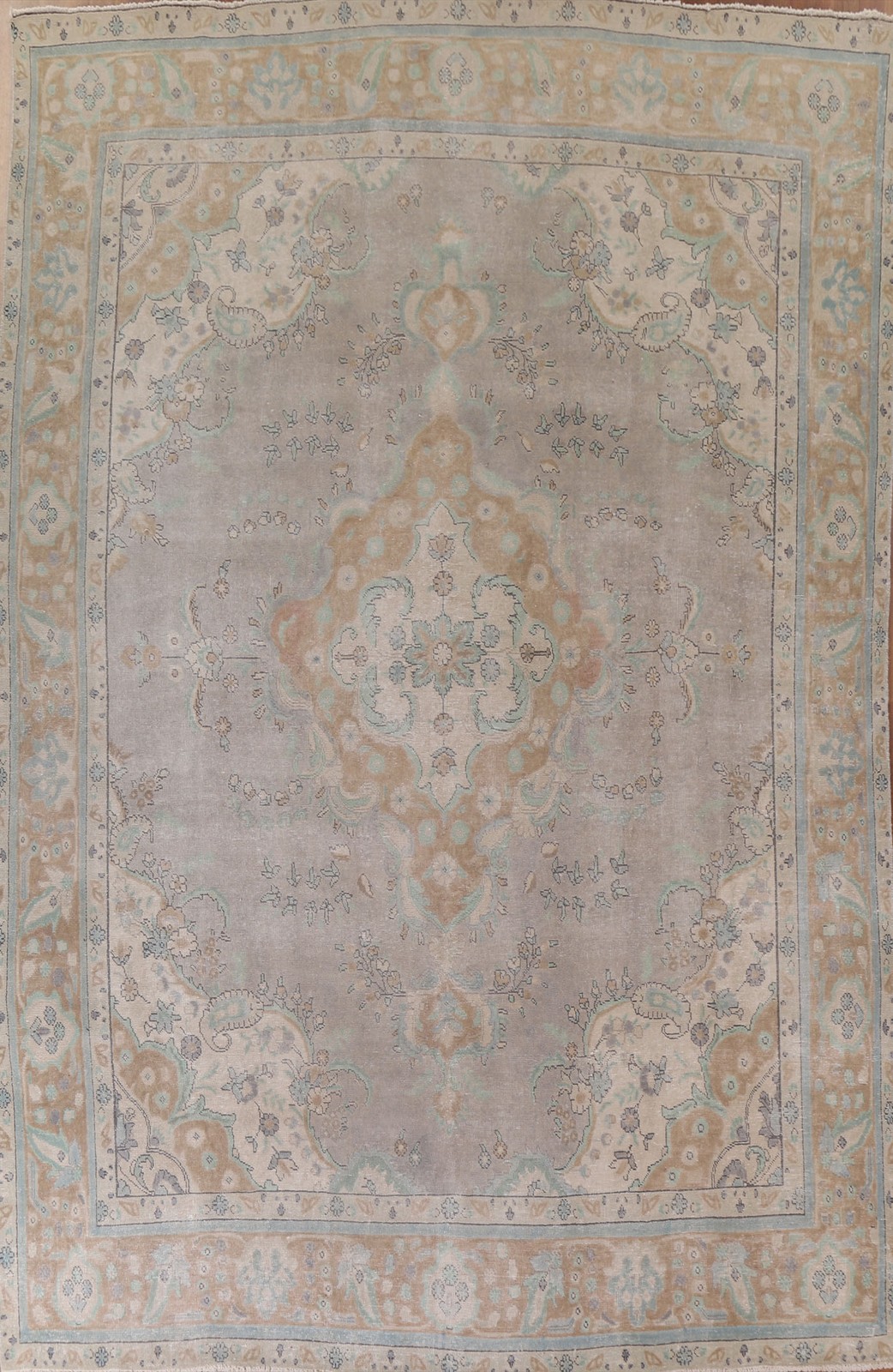 Distressed Traditional Area Rug 9x13 Hand-knotted Wool Vintage for Living Room gallery